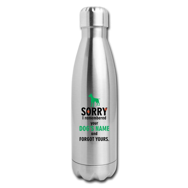I remembered your dogs name Insulated Stainless Steel Water Bottle-Insulated Stainless Steel Water Bottle | DyeTrans-I love Veterinary