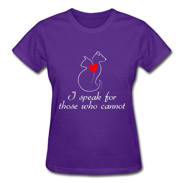 I speak for those who cannot Gildan Ultra Cotton Ladies T-Shirt-Ultra Cotton Ladies T-Shirt | Gildan G200L-I love Veterinary