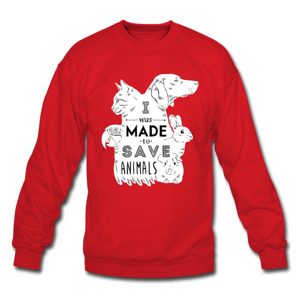 I was made to save animals Crewneck Sweatshirt-Unisex Crewneck Sweatshirt | Gildan 18000-I love Veterinary