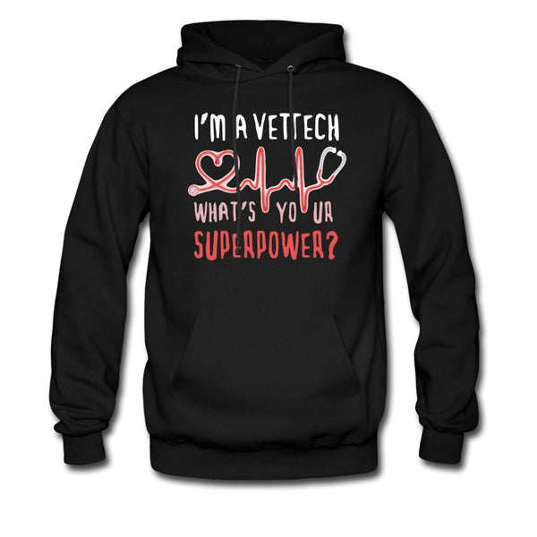 I'm a vet tech, what's your superpower? Unisex Hoodie-Men's Hoodie | Hanes P170-I love Veterinary