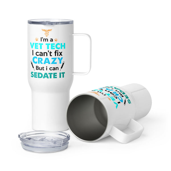 I'm Vet tech Travel mug with a handle-Travel Mug with a Handle-I love Veterinary