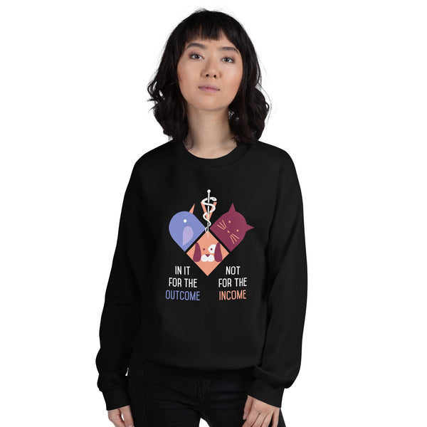 In it for the income not for the income Crewneck Sweatshirt-Unisex Crewneck Sweatshirt | Gildan 18000-I love Veterinary