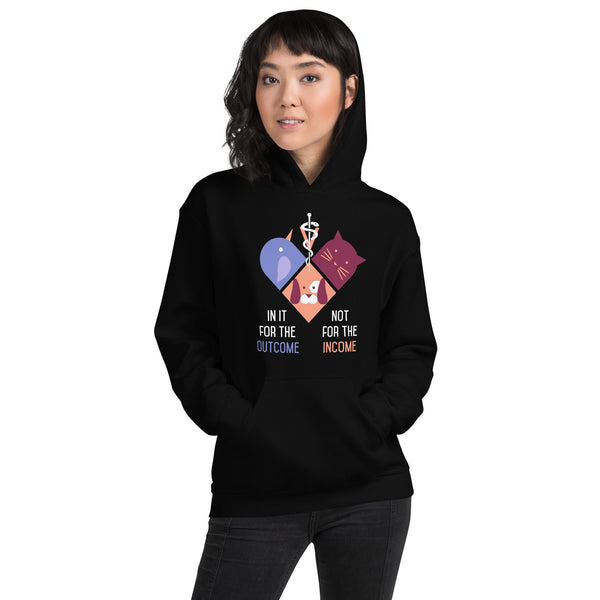 In it for the outcome, not for the income Unisex Hoodie-Unisex Hoodie | Gildan 18500-I love Veterinary