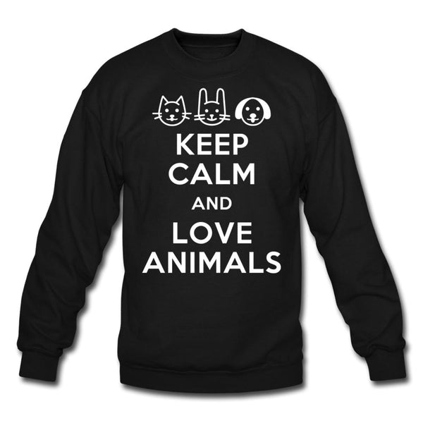 Keep calm and love animals Crewneck Sweatshirt-Unisex Crewneck Sweatshirt | Gildan 18000-I love Veterinary