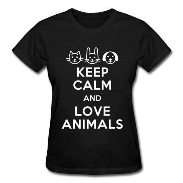 Keep calm and love animals Gildan Ultra Cotton Ladies T-Shirt-Ultra Cotton Ladies T-Shirt | Gildan G200L-I love Veterinary