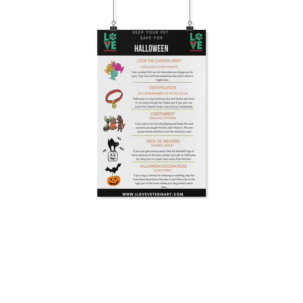Keep your pet safe for Halloween Poster-Posters-I love Veterinary