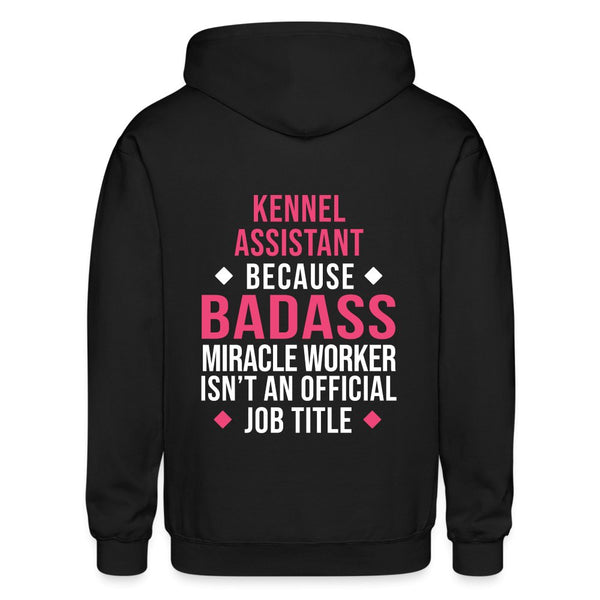 Kennel Assistant, because badass miracle worker isn't an official job title Zip Hoodie Gildan Heavy Blend Adult Zip Hoodie-Heavy Blend Adult Zip Hoodie | Gildan G18600-I love Veterinary