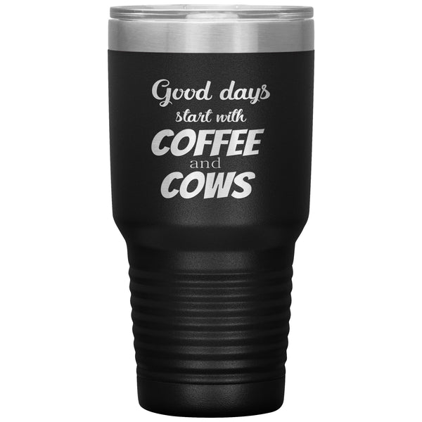 Large Animal Vet - Coffee and cows 30oz Vacuum Tumbler-Tumblers-I love Veterinary