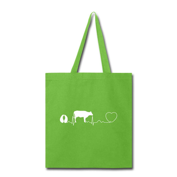 Large animal vet - Cow pulse Cotton Tote Bag-Tote Bag | Q-Tees Q800-I love Veterinary