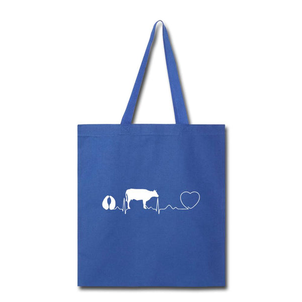 Large animal vet - Cow pulse Cotton Tote Bag-Tote Bag | Q-Tees Q800-I love Veterinary