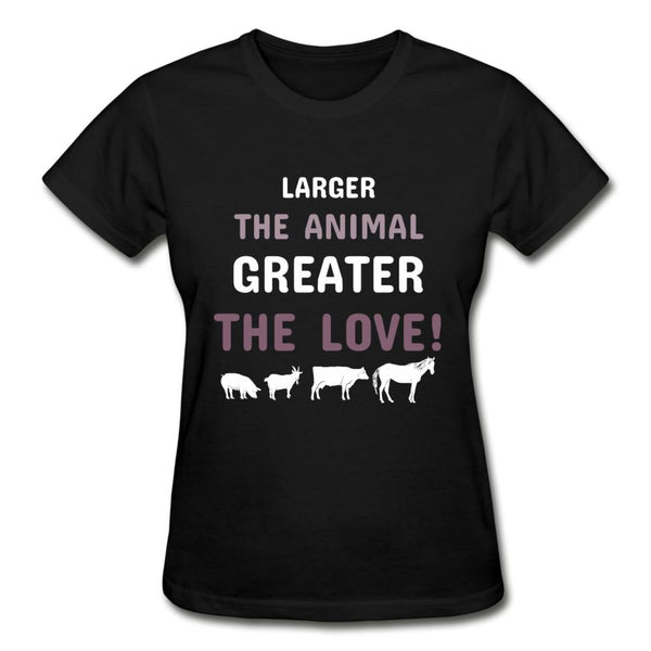 Larger the animal- Greater the love! Gildan Ultra Cotton Ladies T-Shirt-Ultra Cotton Ladies T-Shirt | Gildan G200L-I love Veterinary