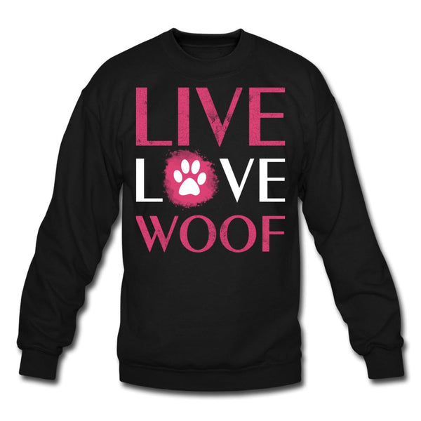 Live, Love, Woof Crewneck Sweatshirt-Unisex Crewneck Sweatshirt | Gildan 18000-I love Veterinary
