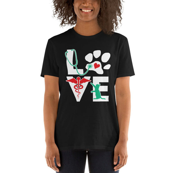 Love cat Unisex T-shirt-Unisex T-Shirt | Gildan 64000-I love Veterinary