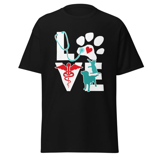 Love dog Unisex T-shirt Bella + Canvas 3001-Unisex T-Shirt | Bella + Canvas 3001-I love Veterinary