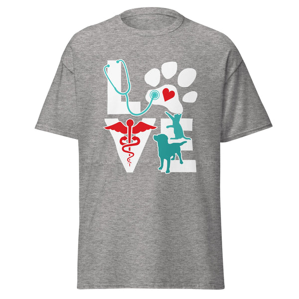 LOVE dog and Cat Unisex T-shirt-Unisex T-shirt | Gildan 5000-I love Veterinary