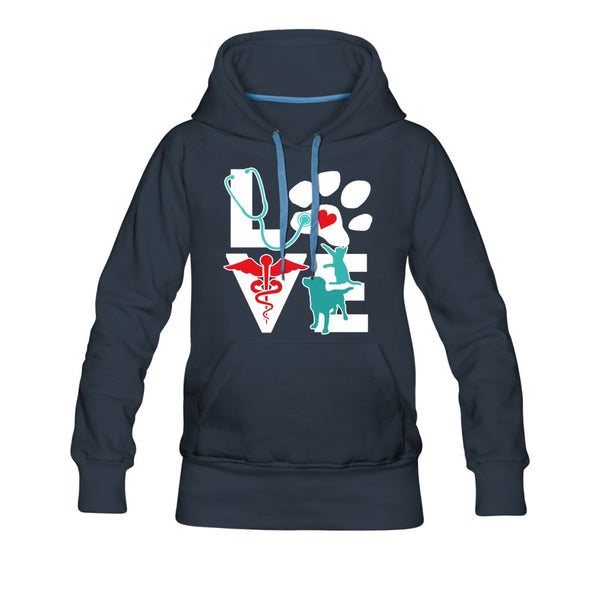 Love Dog and Cat Women’s Premium Hoodie-Women’s Premium Hoodie | Spreadshirt 444-I love Veterinary