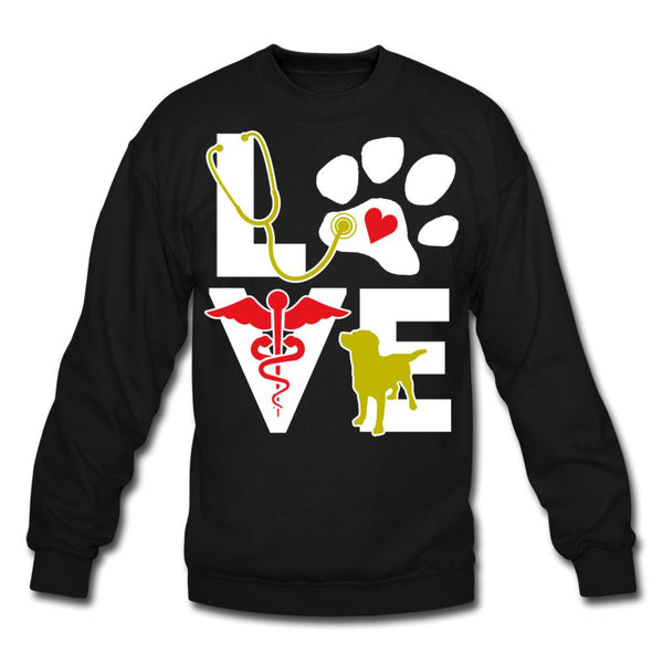 Love dog Crewneck Sweatshirt-Unisex Crewneck Sweatshirt | Gildan 18000-I love Veterinary