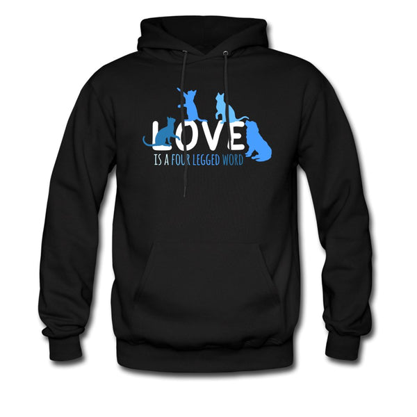 Love is a four legged word (with dog and cats) Unisex Hoodie-Men's Hoodie | Hanes P170-I love Veterinary