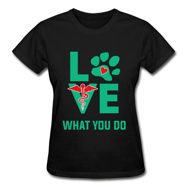 Love what you do Gildan Ultra Cotton Ladies T-Shirt-Ultra Cotton Ladies T-Shirt | Gildan G200L-I love Veterinary