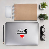 Me + Dog = Love Bubble-free stickers-Kiss-Cut Stickers-I love Veterinary