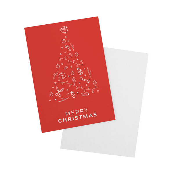 Merry Christmas Red - Flat Card Set-Postcards-I love Veterinary