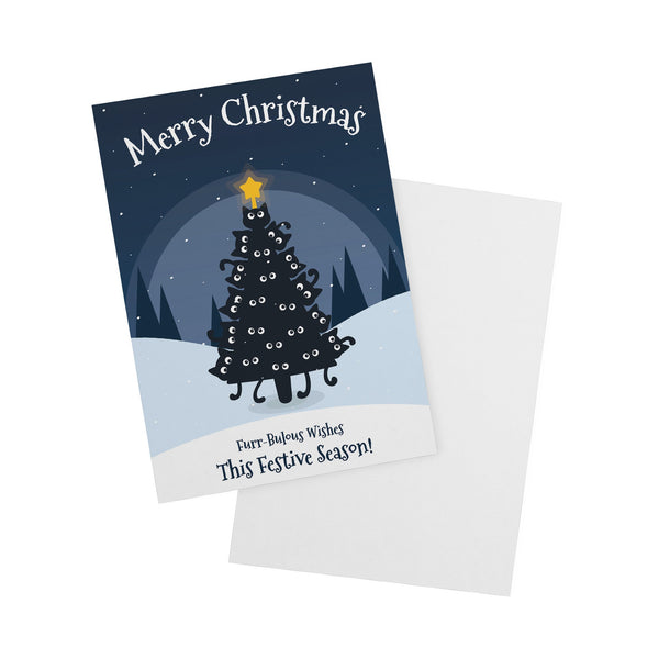 Merry Christmas Tree of Cats - Flat Card Set-Postcards-I love Veterinary