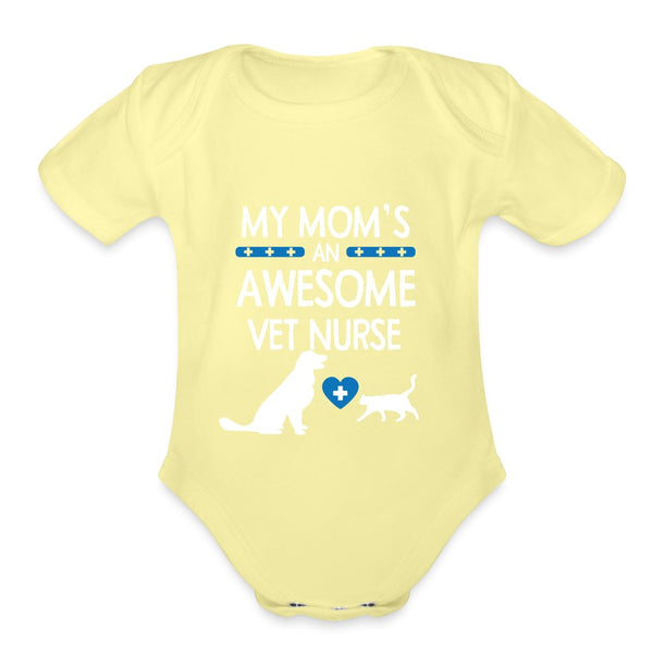 My Mom's an Awesome Vet Nurse Baby Bodysuit Organic Short Sleeve Baby Bodysuit-Organic Short Sleeve Baby Bodysuit | Spreadshirt 401-I love Veterinary