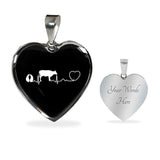 Large Animal Veterinarian Jewelry Gift Luxury Heart Necklace - Cow pulse-Necklace-I love Veterinary