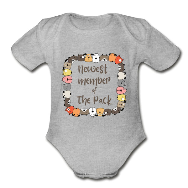 Newest member of the pack Onesie-Organic Short Sleeve Baby Bodysuit | Spreadshirt 401-I love Veterinary