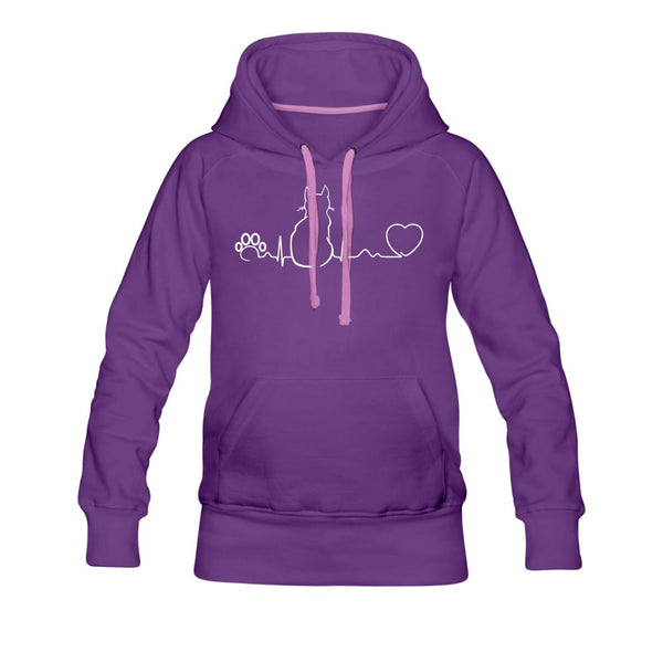 NOMV Cat Pulse Women’s Premium Hoodie-NOMV-I love Veterinary