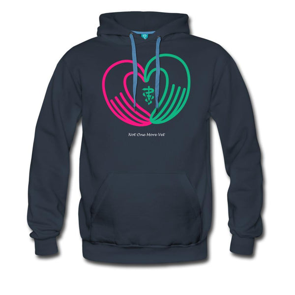 NOMV Heart made of hands Men’s Premium Hoodie-NOMV-I love Veterinary