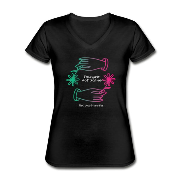 NOMV You are not alone Women's V-Neck T-Shirt-NOMV-I love Veterinary