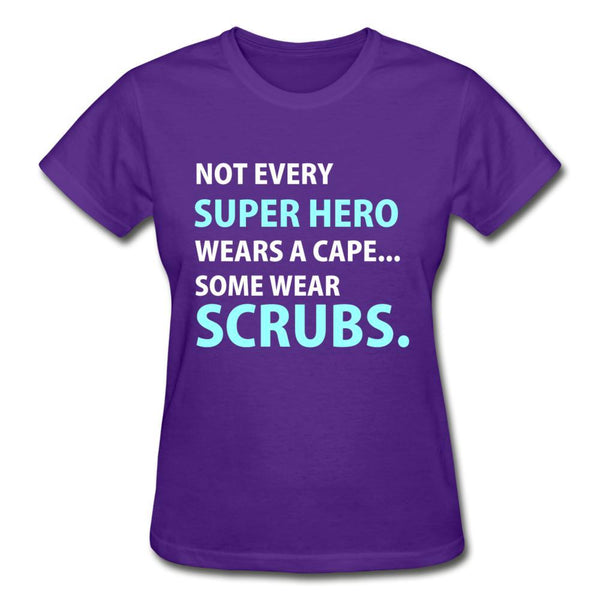 Not every super hero wears a cape... Some wear scrubs. Gildan Ultra Cotton Ladies T-Shirt-Ultra Cotton Ladies T-Shirt | Gildan G200L-I love Veterinary