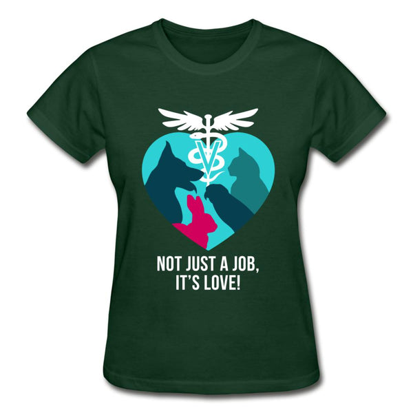 Not just a job, it's love Gildan Ultra Cotton Ladies T-Shirt-Ultra Cotton Ladies T-Shirt | Gildan G200L-I love Veterinary