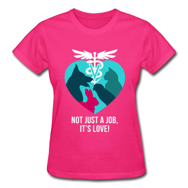 Not just a job, it's love Gildan Ultra Cotton Ladies T-Shirt-Ultra Cotton Ladies T-Shirt | Gildan G200L-I love Veterinary