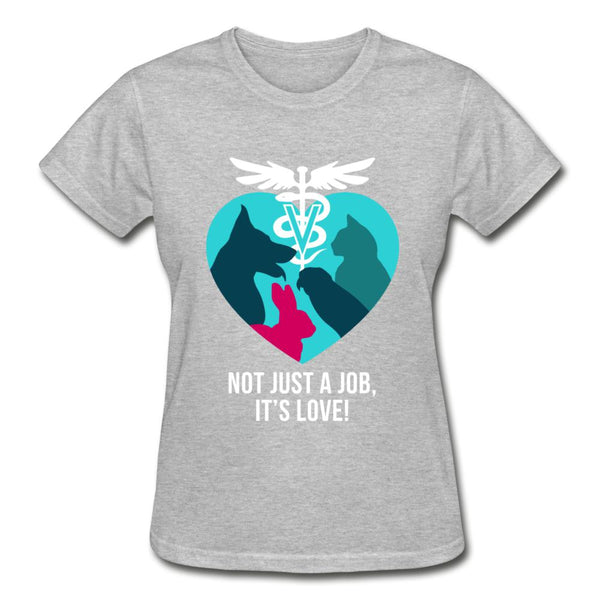 Not just a job, it's love Gildan Ultra Cotton Ladies T-Shirt-Ultra Cotton Ladies T-Shirt | Gildan G200L-I love Veterinary
