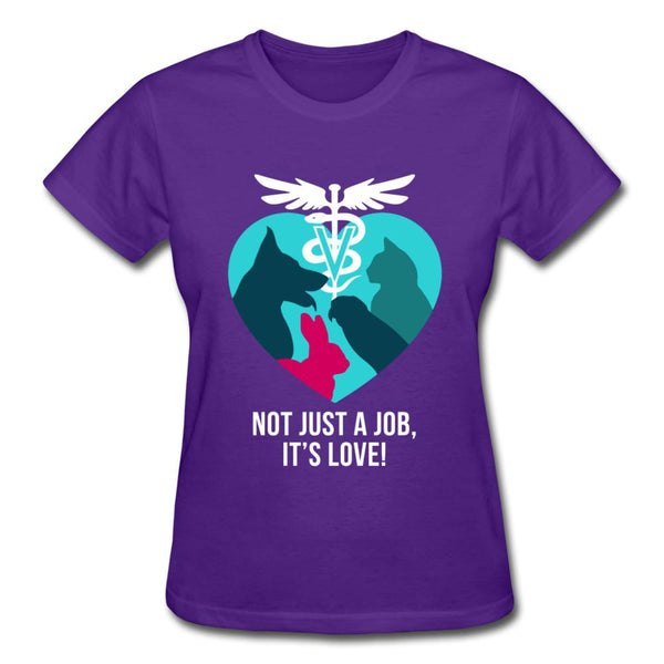 Not just a job, it's love Gildan Ultra Cotton Ladies T-Shirt-Ultra Cotton Ladies T-Shirt | Gildan G200L-I love Veterinary