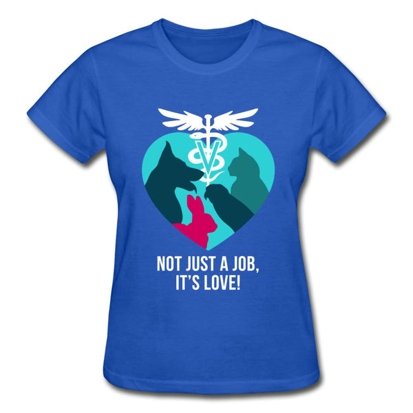 Not just a job, it's love Gildan Ultra Cotton Ladies T-Shirt-Ultra Cotton Ladies T-Shirt | Gildan G200L-I love Veterinary