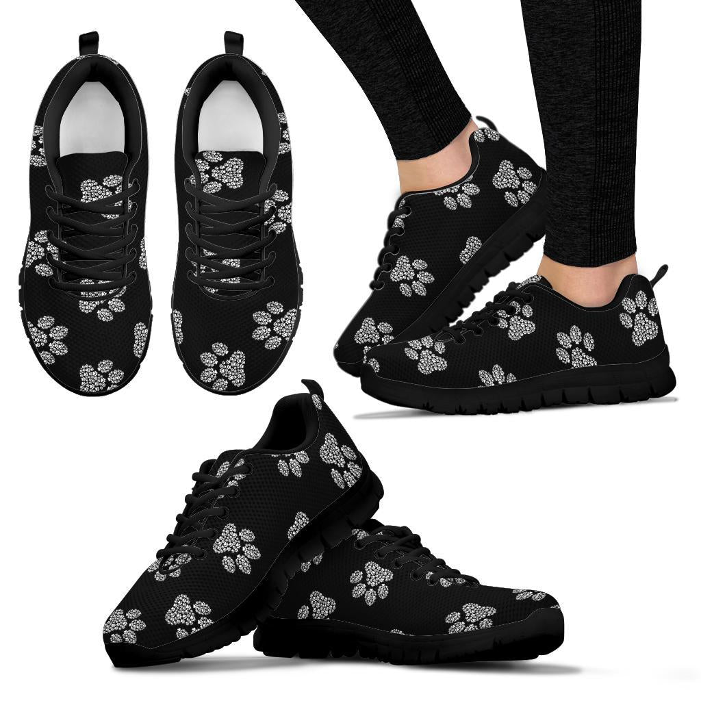 Pawprints Inception Pattern White - Women's Sneakers-Sneakers-I love Veterinary