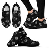 Pawprints Inception Pattern White - Women's Sneakers-Sneakers-I love Veterinary