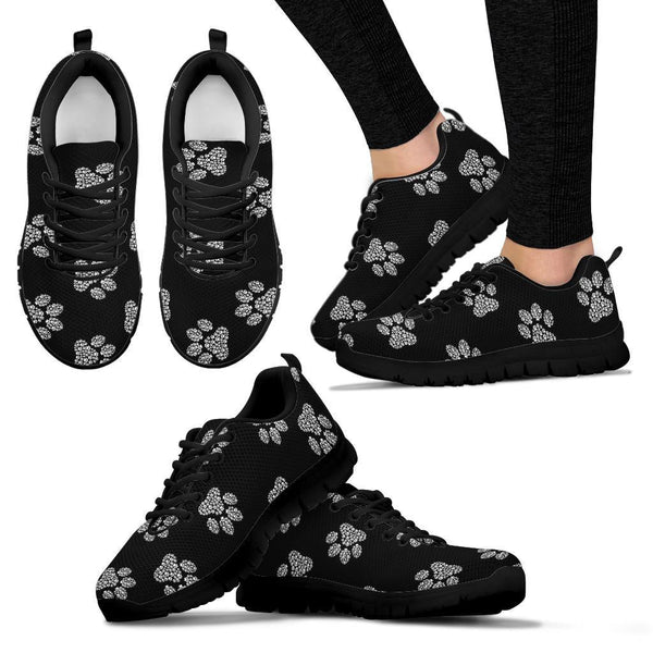Pawprints Inception Pattern White - Women's Sneakers-Sneakers-I love Veterinary