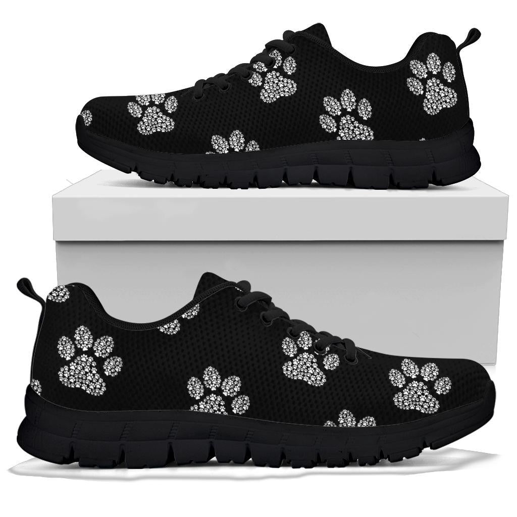 Pawprints Inception Pattern White - Women's Sneakers-Sneakers-I love Veterinary