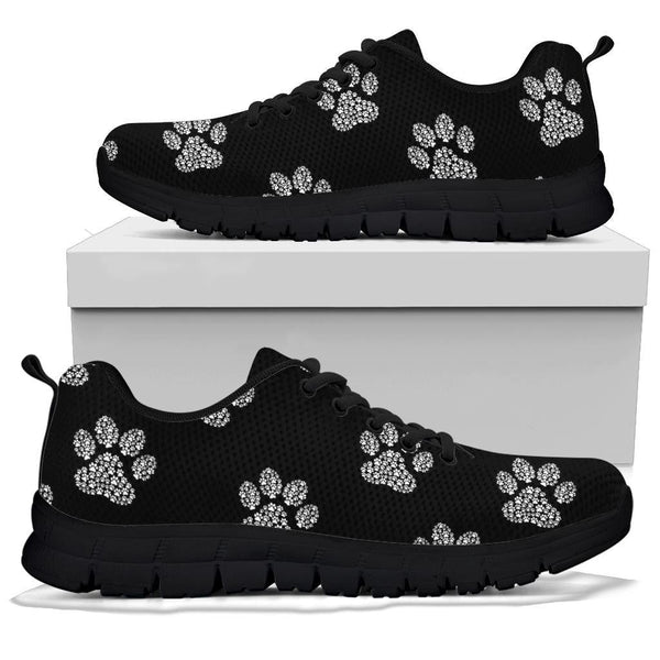 Pawprints Inception Pattern White - Women's Sneakers-Sneakers-I love Veterinary