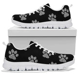 Pawprints Inception Pattern White - Women's Sneakers-Sneakers-I love Veterinary