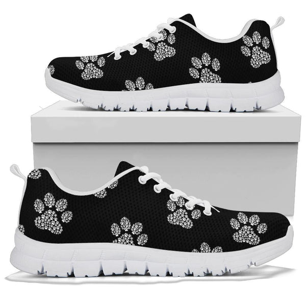 Pawprints Inception Pattern White - Women's Sneakers-Sneakers-I love Veterinary
