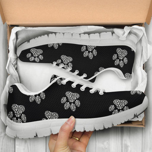 Pawprints Inception Pattern White - Women's Sneakers-Sneakers-I love Veterinary