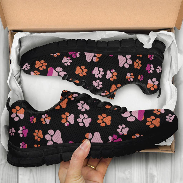 Pawprints Pattern Colorful - Women's Sneakers-Sneakers-I love Veterinary