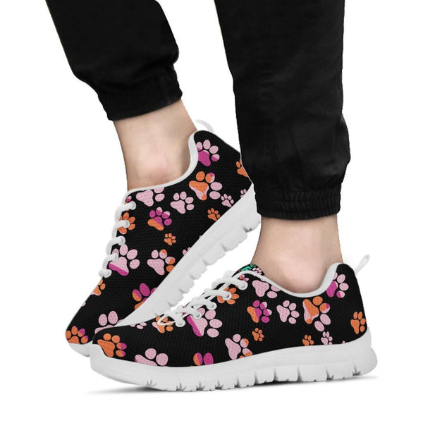 Pawprints Pattern Colorful - Women's Sneakers-Sneakers-I love Veterinary