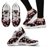 Pawprints Pattern Colorful - Women's Sneakers-Sneakers-I love Veterinary