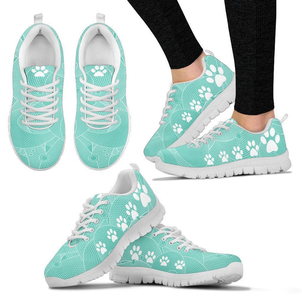 Pawprints Waves Women's Sneakers-Sneakers-I love Veterinary